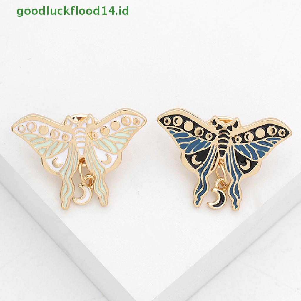 [GOOGFOUR] Butterfly Bros Enamel Pin Lencana Ngengat Imlek Fase Bulan Bros Perhiasan Hadiah [TOP]