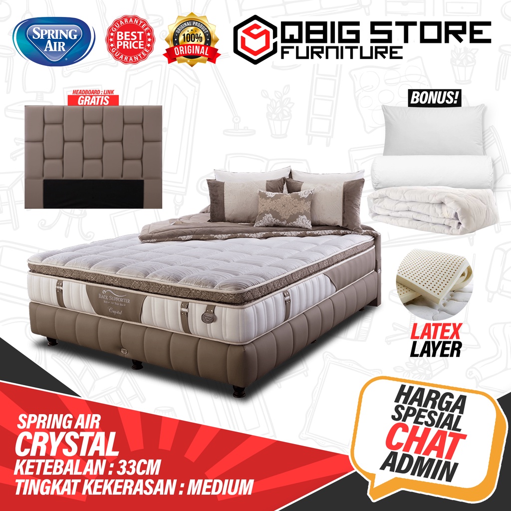 Kasur Springbed Spring Air Back Support Crystal Full Set Spring bed