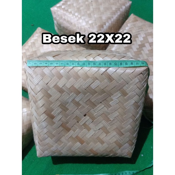 SEPASANG Besek Bambu 22X22 Besek Hampers Box Cetering