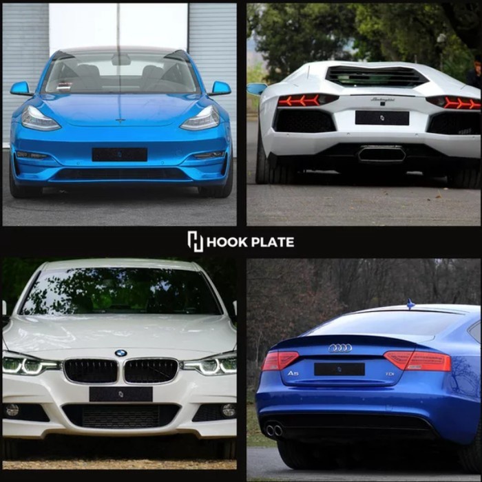 Frameless Licence Plate Dudukan Plat Mobil Clean Tanpa Bor 2 Set White