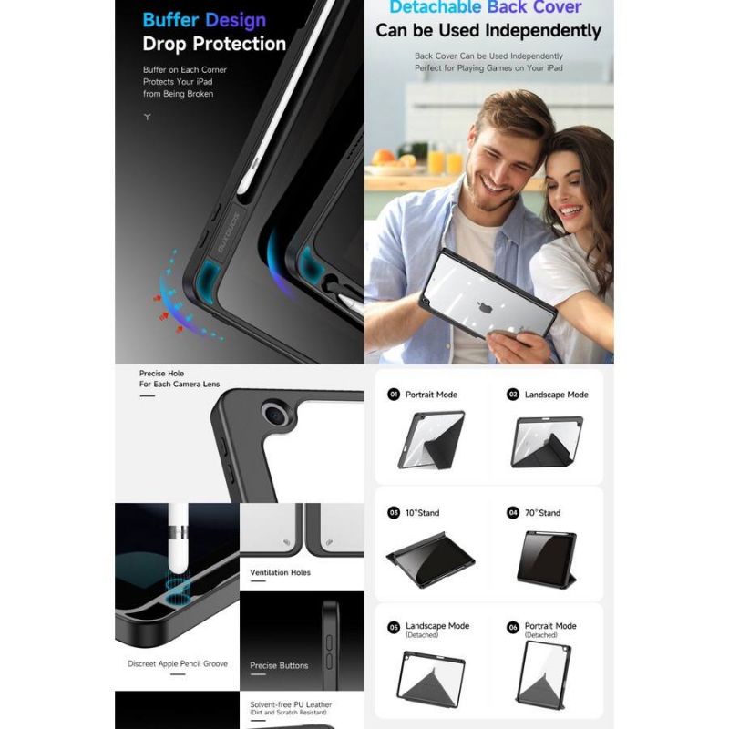 Case iPad 9 8 7 10.2 Inch Gen Dux Ducis MAGI Series Flip Cover Generasi Casing