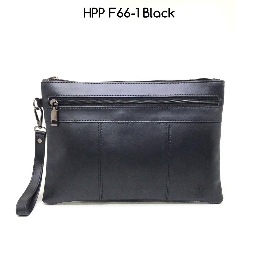 Tas Dompet Pria Handbag Clutch HUSH PUPPIES F66-1 JETBLACK HITAM Import Tas Cowok Murah