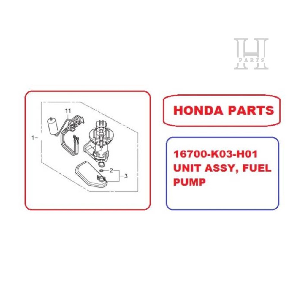 POMPA.PELAMPUNG BENSIN FUEL PUMP NEW REVO FI NEW BLADE 125 FI NEW SUPRA-X 125 FI ORIGINAL AHM