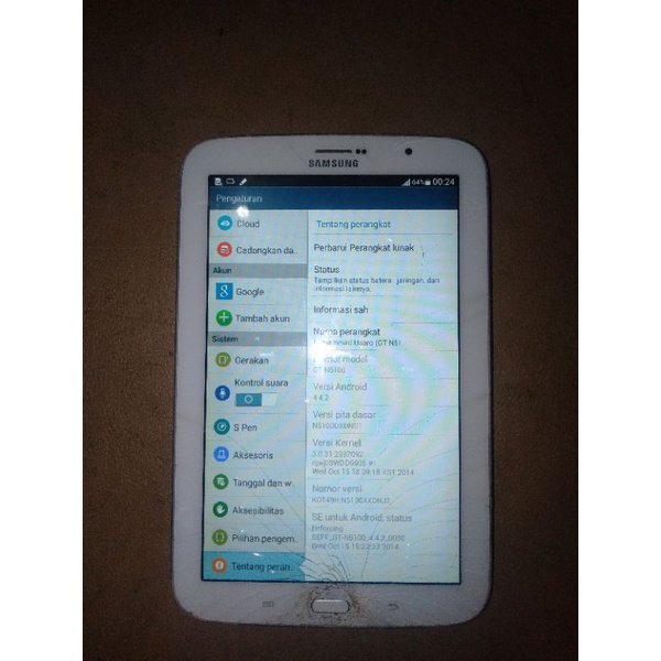 MESIN LCD TAB SAMSUNG NOTE 8 GT N5100 HIDUP NORMAl