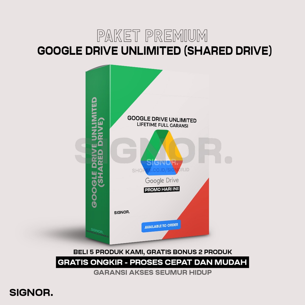 Jual GOOGLE DRIVE UNLIMITED TERMURAH PRIVATE SHARED DRIVE Shopee