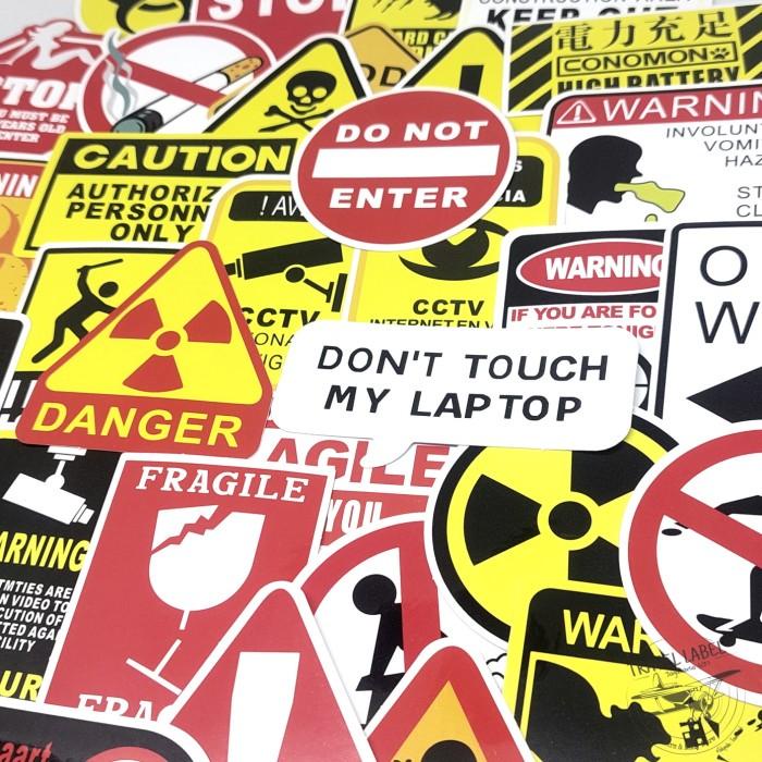 

Sticker Koper 1 set 50 Pcs : Desain Motif Warning Fragile Danger