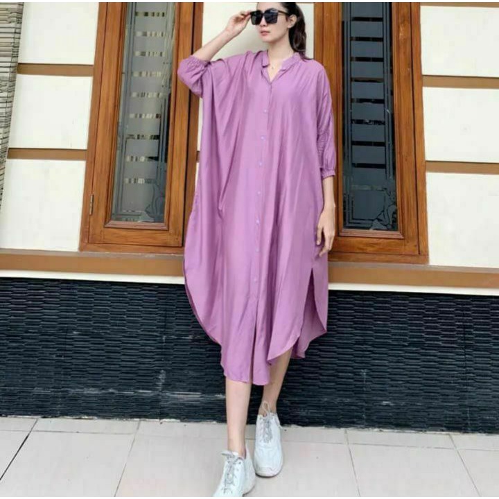 Dress Kalong Polos Jumbo / Dress Kondangan / dres Korea / Dress Polos / Dress Busui Jumbo / Dress Hitam Putih