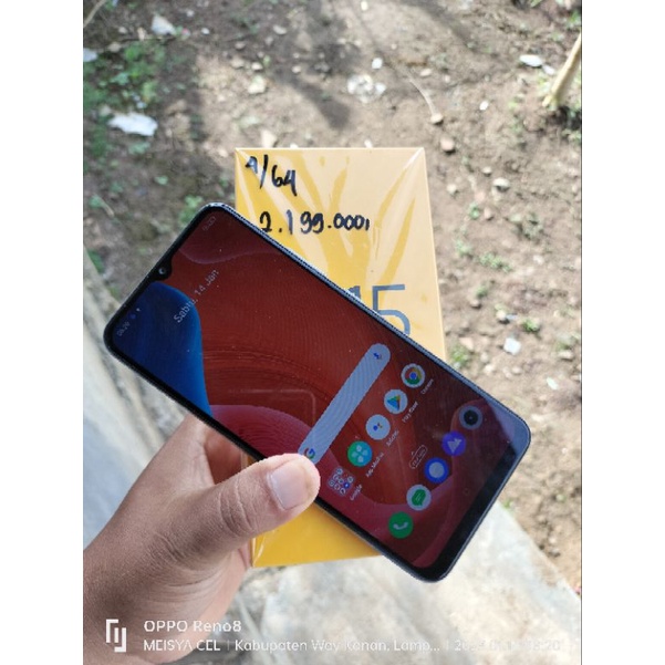 realme c15 ram 4/64 noken mulus fulset original second berkualitas