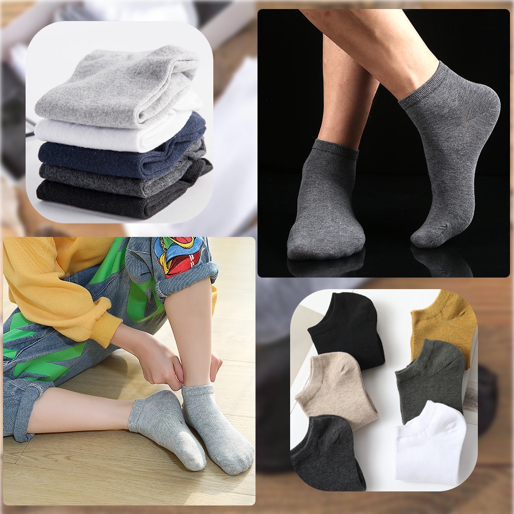 Kaos Kaki Pendek Polos Sock Pria Wanita Korea Kos Kaki Sekolah Ankle Anak Dewasa Kasual | GROSIRXPRESS