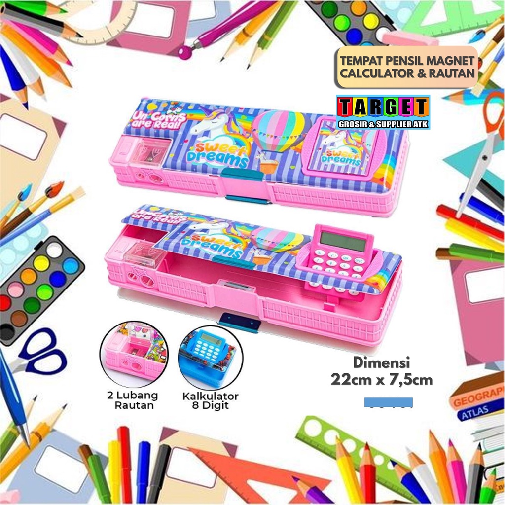 

TEMPAT PENSIL MAGNET KALKULATOR FANCY KOTAK PENCIL LUCU KARAKTER ANAK
