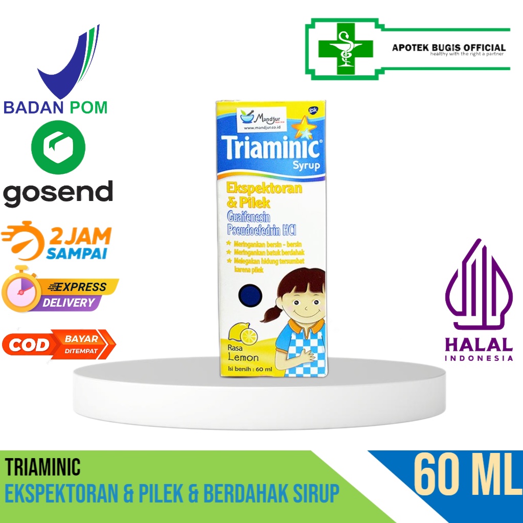 TRIAMINIC EKSPEKTORAN &amp; PILEK (KUNING) SIRUP 60ml - Obat Flu dan Batuk Berdahak Anak