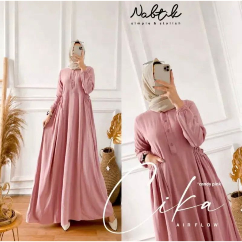 Gamis Wanita / Gamis Cika / Bahan Crinkle Airflow