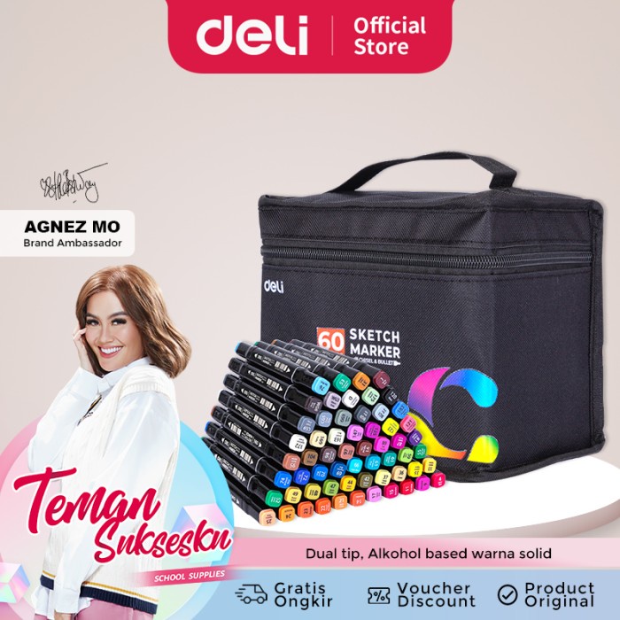 

Terlaris ✨ -Deli Sketch Marker / Spidol Mewarnai Dual Tip Cepat Kering E70806 - 80 C- 2.1.23