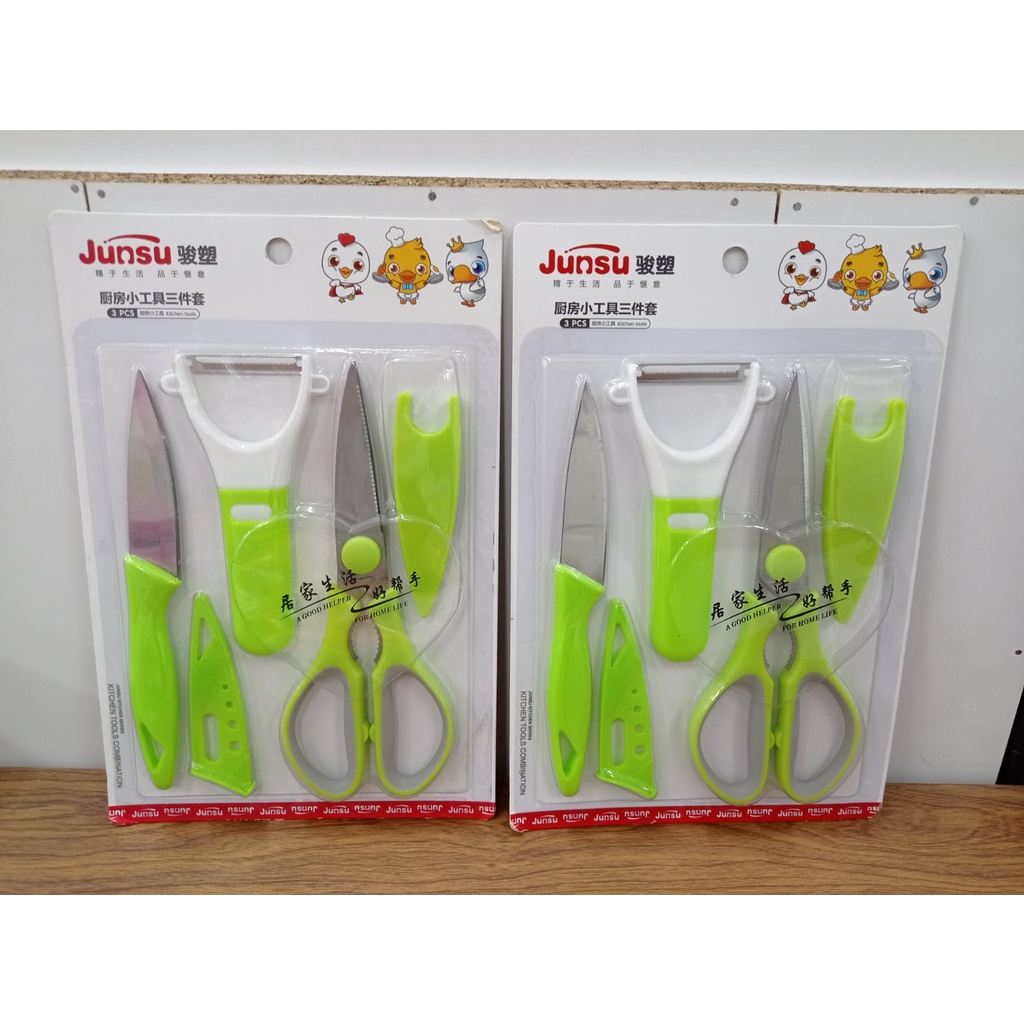 Pisau Cutting Set 3 pcs TAL 0004 / Pisau Set 3 Pcs ( Pelet, Gunting, Pisau )