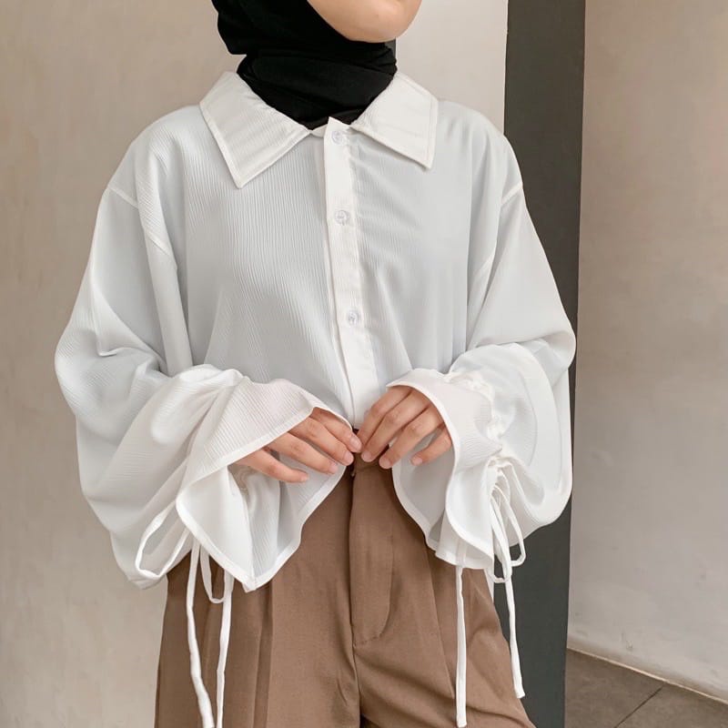 Rachel Blouse /Kemeja Oversize /Kemeja koreanstyle bahan Crincle Airflow