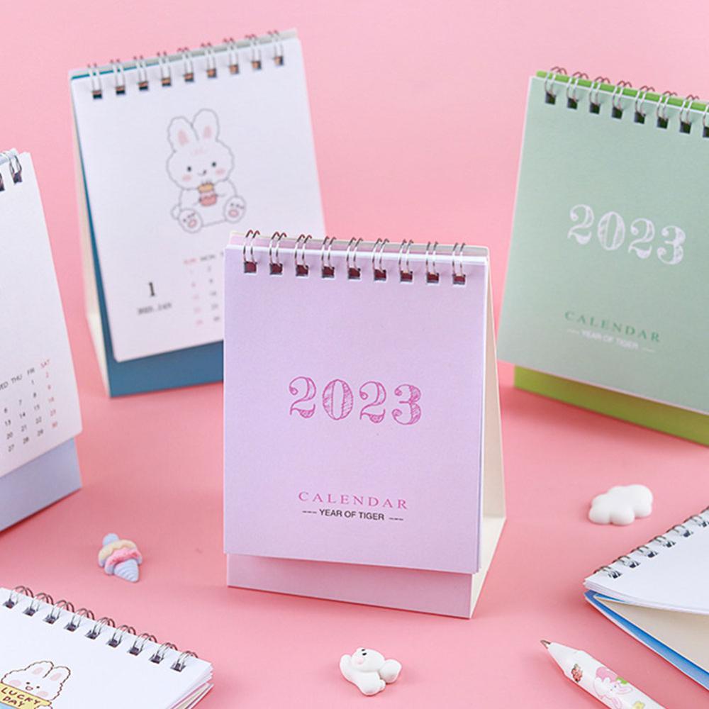 Timekey2023mini Chic Calendar Daily Organizer Jadwal Desktop Planner Bulanan Agenda Tahunan Untuk Dekorasi Rumah Dekorasi Meja Kantor Alat Tulis S1W5