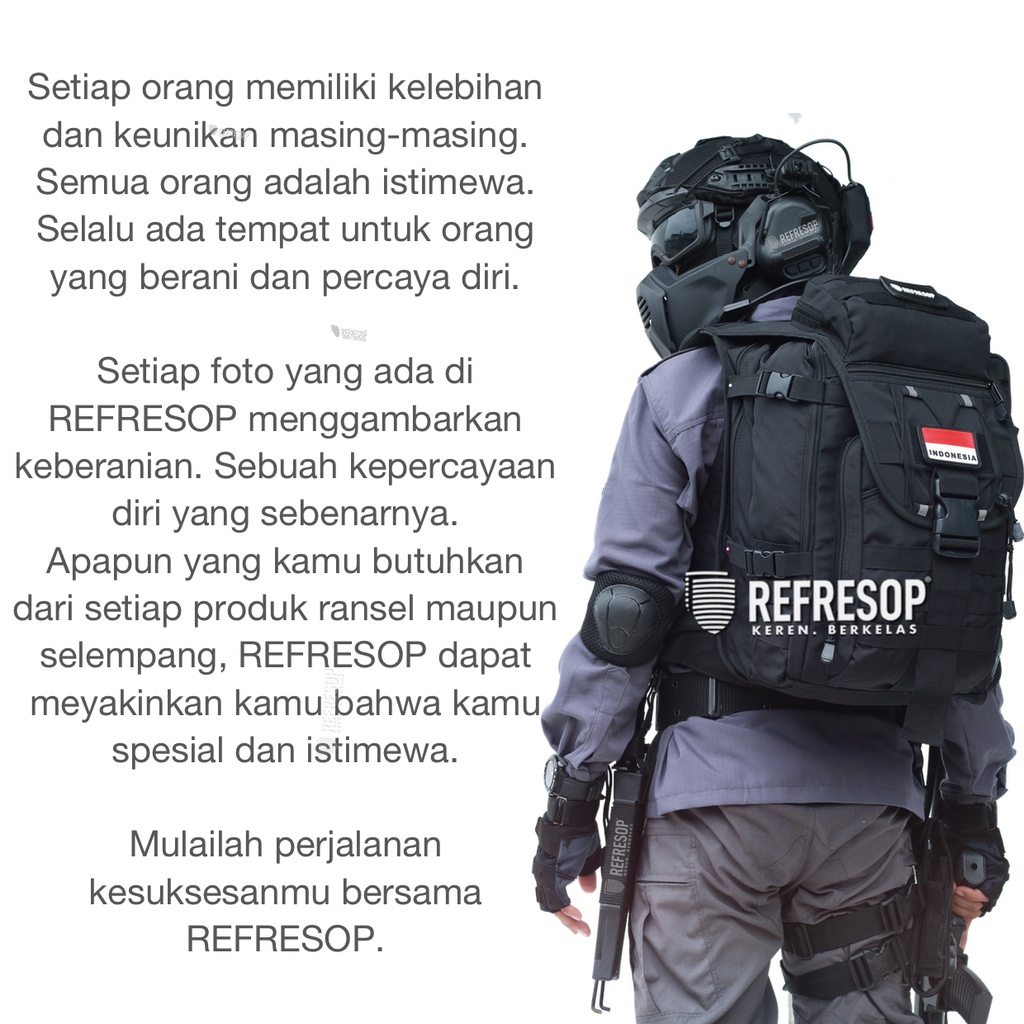 REFRESOP Original PX353 Tas Ransel Army Tactical - Hitam