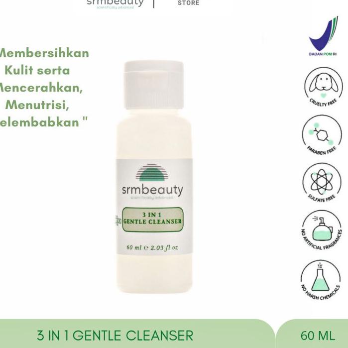Terbaru | KP8 | BPOM - Srm Beauty 3 in 1 Gentle Cleanser (Brightening, Moisturizing, Nourishes)