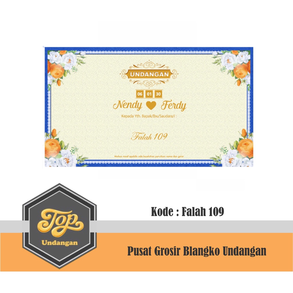 Blangko Undangan Pernikahan dan Khitan Falah 109 Harga Murah