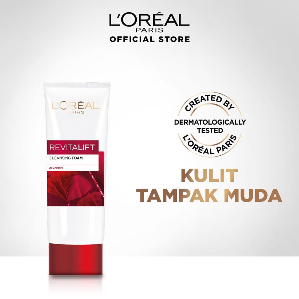 Loreal Paris Revitalift Milky Cleansing Foam Glycerin ANTI AGING/Wrinkle - L'oreal Facial Wash Pencuci Wajah Merah - Sabun Cuci Muka L'oreal Sabun Pembersih Pencuci Wajah Foam Cleanser Pemcuci Face Wash