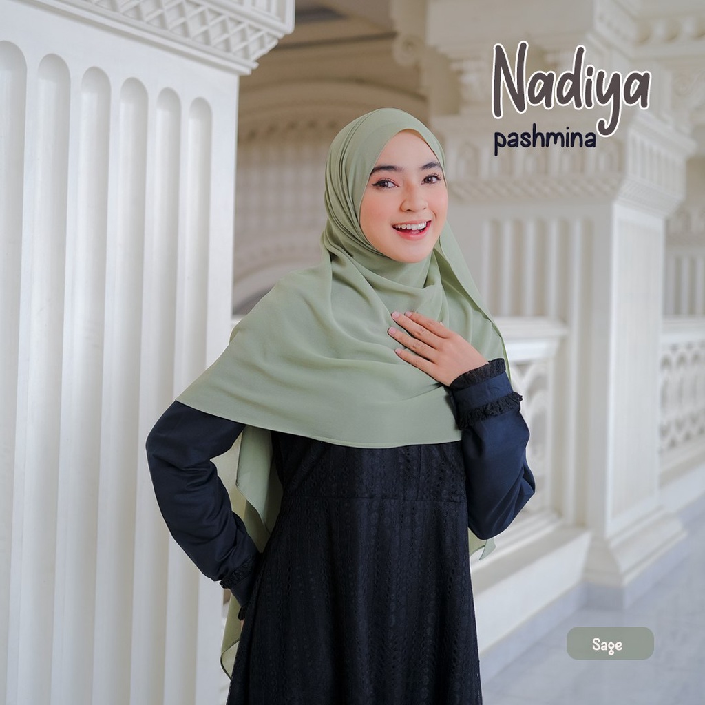 Riskirich Nadiya Hijab Pashmina Syari 72x195cm Ceruty Baby Doll Polos Premium