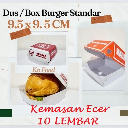 

Box Dus Kotak Burger Standar ECER 10 Lembar uk 9,5x9cm