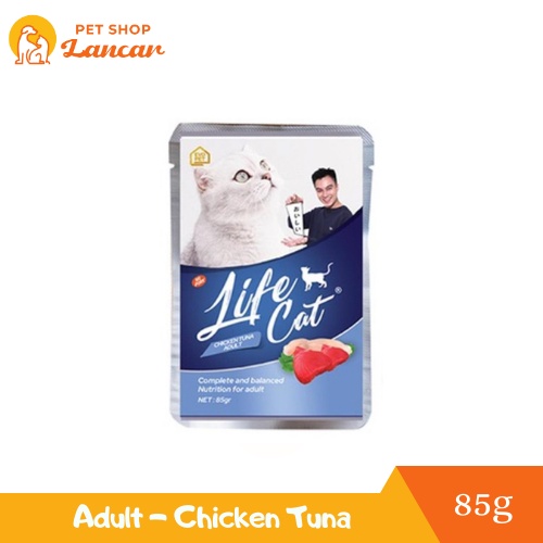 Life Cat Pouch Adult Chicken Tuna Makanan Kucing Basah 85gr