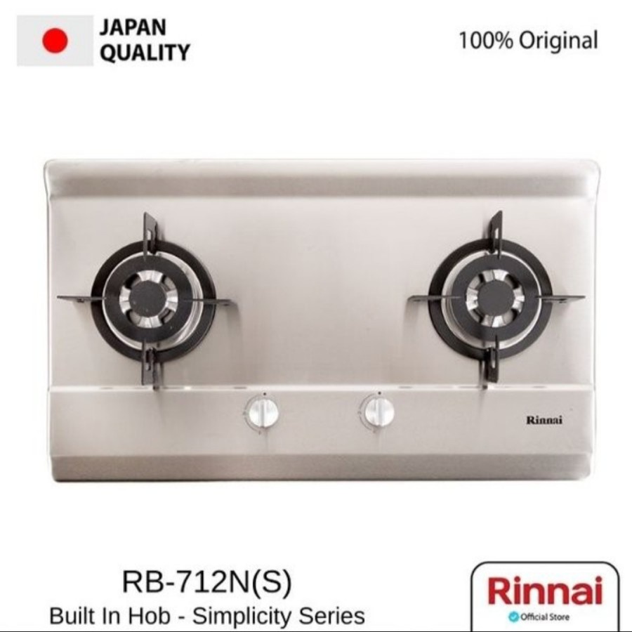 Rinnai Kompor Gas Tanam Rinai 2 Tungku Stainless RB 712 NS RB712 NS RB-712 NS