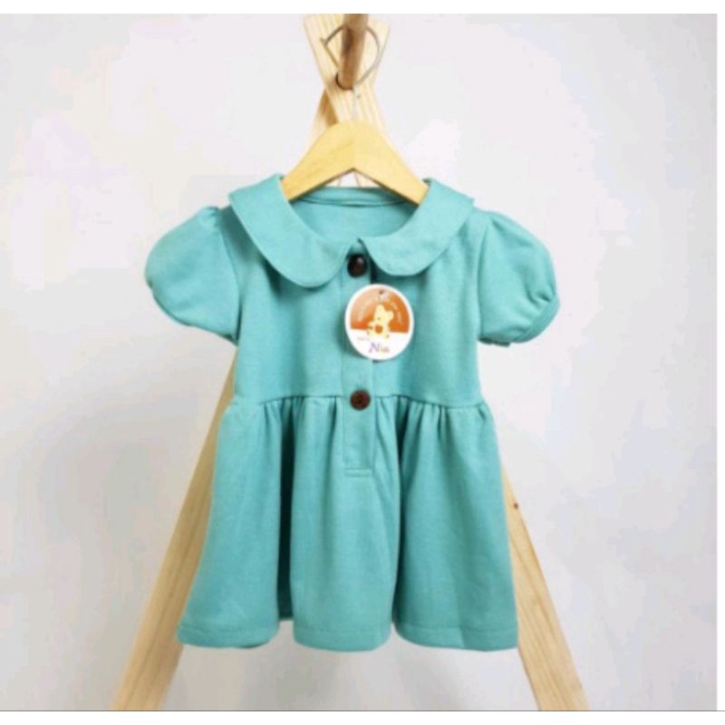 NIA Dress Bayi Kancing Premium Warna Polos SNI