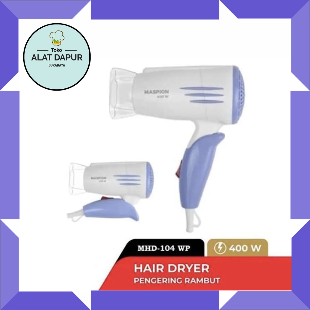 Hair Dryer Maspion MHD 104WP 104 P  MHD104WP Pengering Rambut Dapat Dilipat