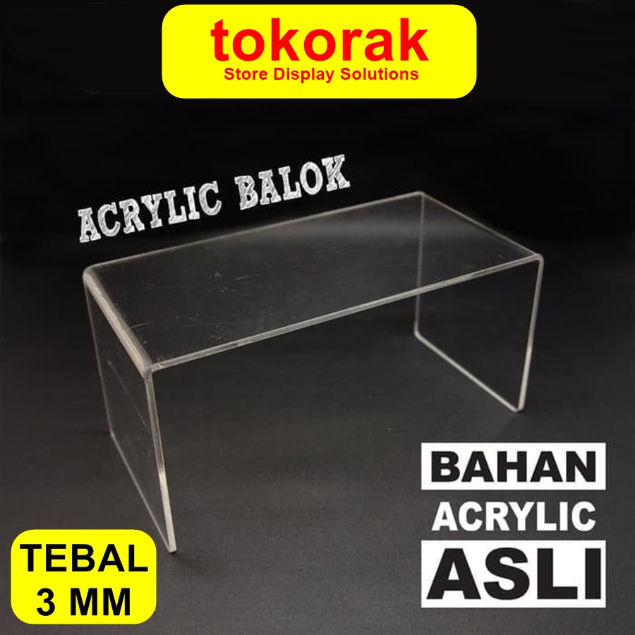 ACRYLIC BALOK T.15 CM AKRILIK MIKA TEMPAT SEPATU DOMPET TAS SERBAGUNA