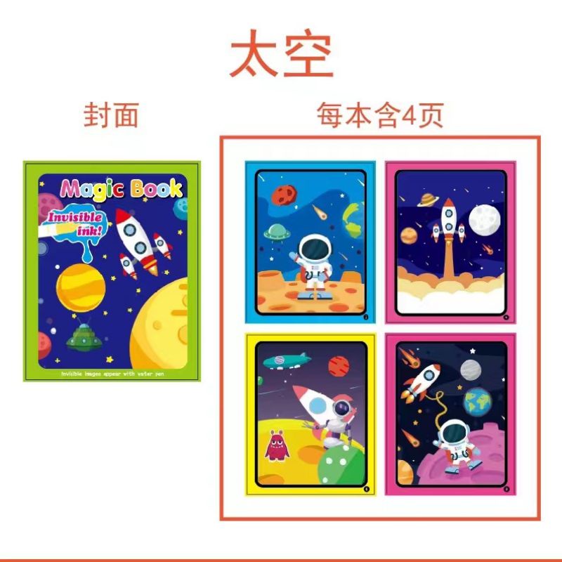 Magic Water Boom/Magic Water pen/Buku Gambar Mewarnai