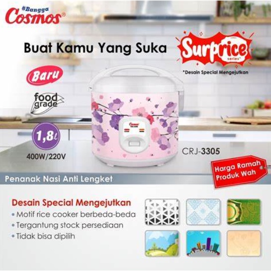 COSMOS RICE COOKER / MAGIC COM CRJ 3305 / CRJ-3305 (1,8 LITER) RANDOM