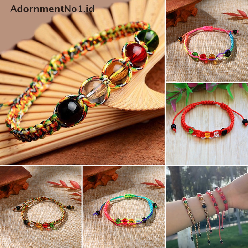 [AdornmentNo1] Handmade Braided Bracelet Adjustable Feng Shui Lima Elemen Alam Gelang [ID]