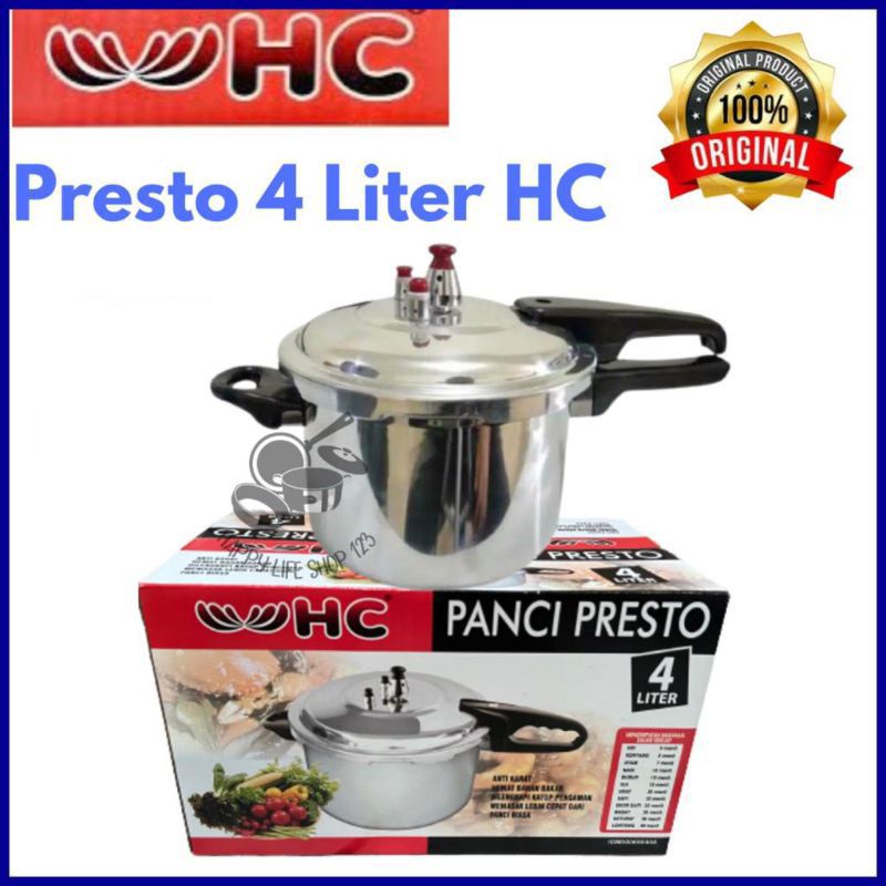 Presto , Panci Presto , panci Penanak nasi , panci pemasak Stainlis - 12 lite