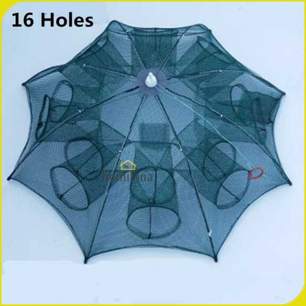 Jaring Pancing Ikan Automatic Folding Umbrella Fishing Net 16 Holes - H14572