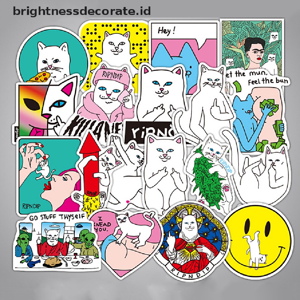 [Birth] 50pcs Stiker RIPNDIP Lucu Bom Skateboard Koper Laptop Decals [ID]