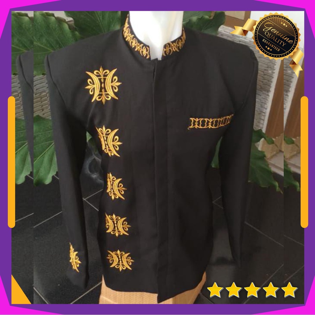 Jasko, Jas Koko, Jaskoko Pria Muslim Modern Original Bordir Bahan Import, Motif Pintu Aceh ,bisa COD