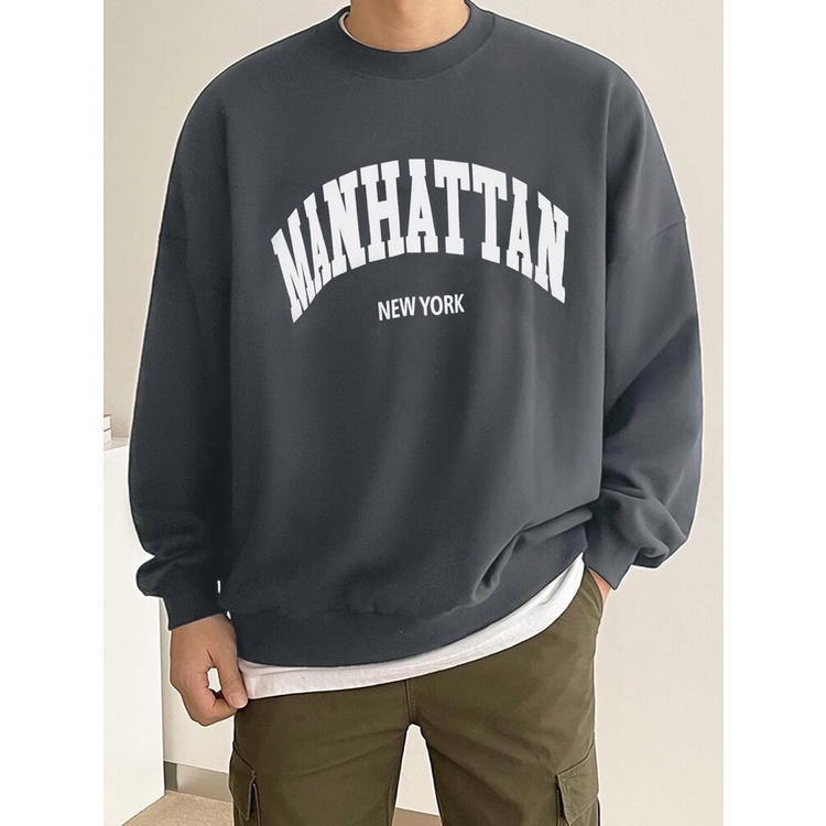 Sweatshirt Basic MANHATTAN NEWYORK II Sweater Crewneck Print DTF II Size M - XL Anak &amp; Dewasa ( Pria &amp; Wanita )