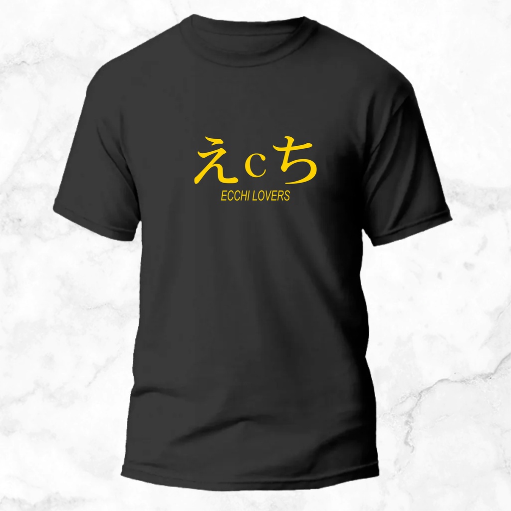 T-SHIRT KAOS CASUAL ECCHI LOVERS LOGO GOLD & HITAM