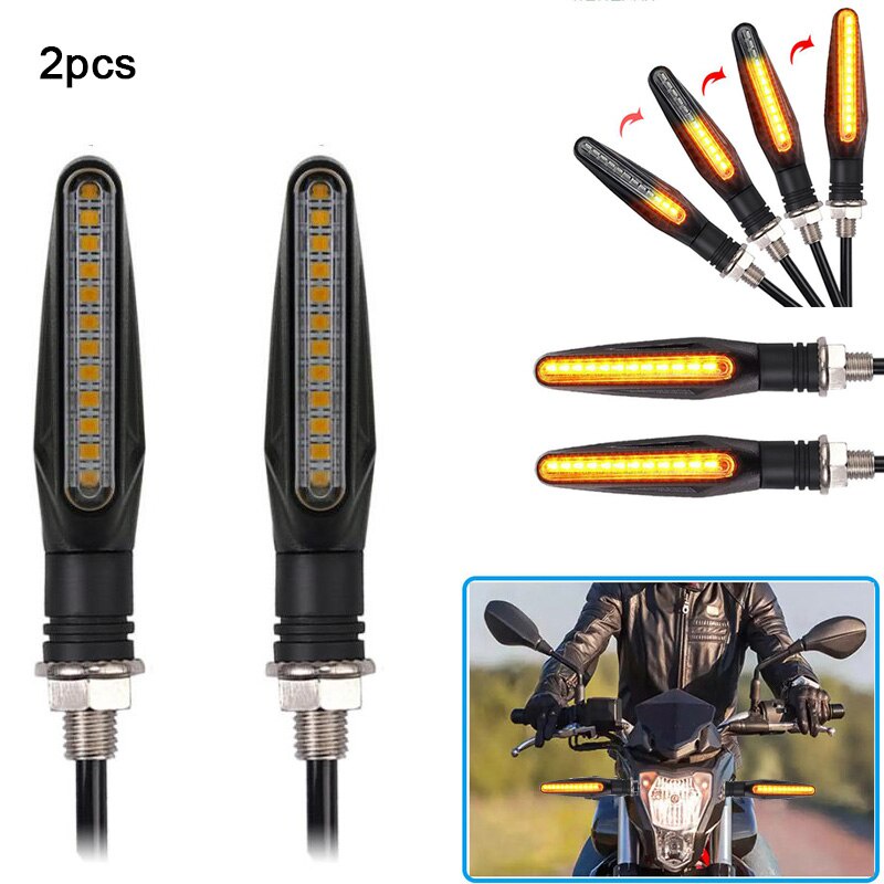 【2PCS】 Lampu Sein Sepeda Motor 12V LED Lampu sein led 1 warna running - lampu sein berjalan HARGA SEPASANG 2 LAMPU IP68 Ditekuk Sepeda Motor Lampu Berkedip