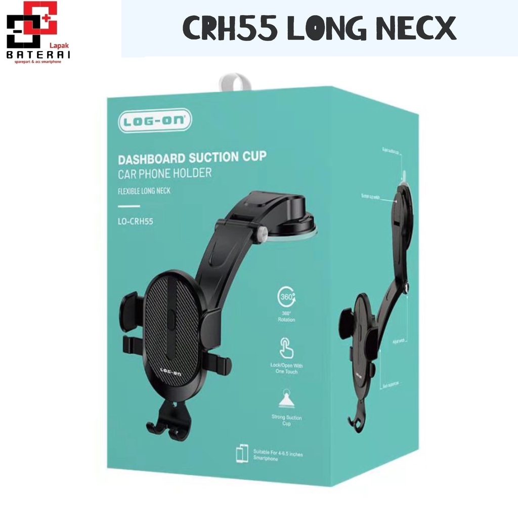 Log on - CRH55 Car Phone Holder Dashboard / Kaca Suction Cup Flexible Long neck