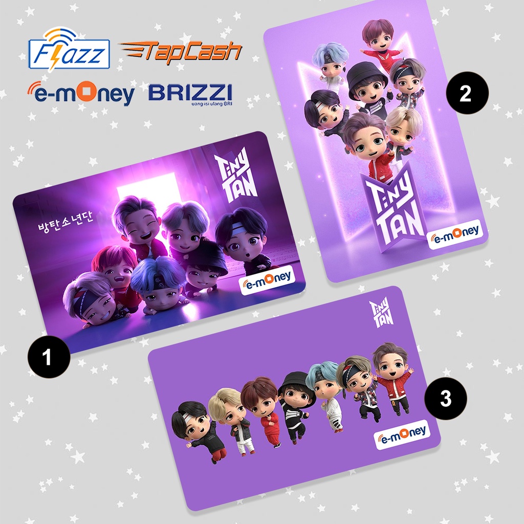 Emoney Tiny Tan BTS Flazz Brizzi Tapcash Kartu Toll