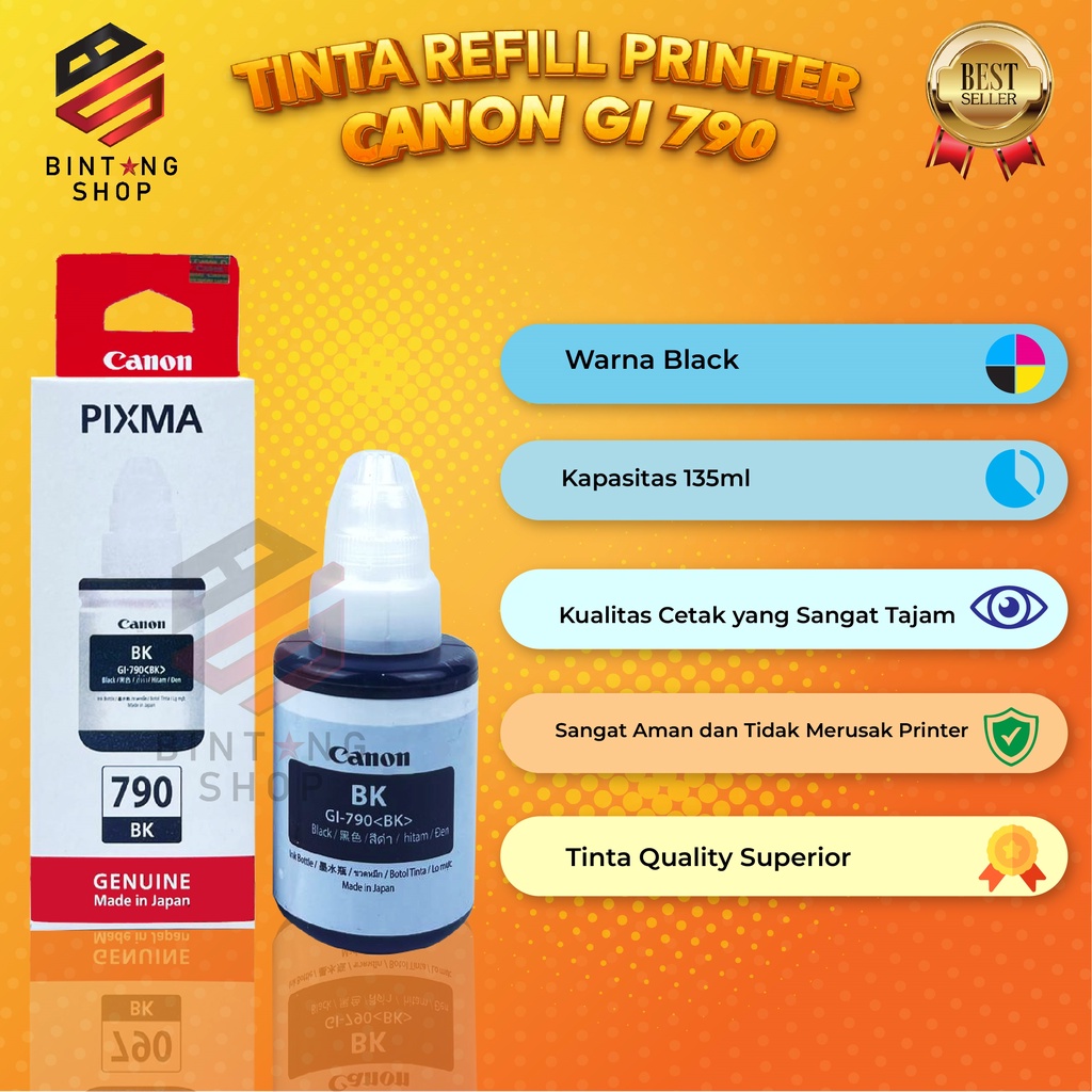 1 SET 4 PCS Tinta Canon Gi 790 Tipe Printer G3000 G2000 G1000 G2010 G1010 G3010 G4000