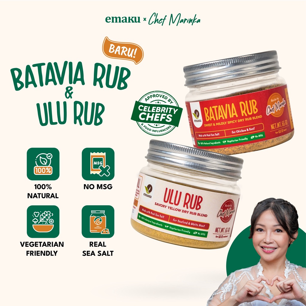 [BUNDLING] Dry Rub Emaku Jar Paket Bumbu Masak Dapur Batavia + Ulu Rub