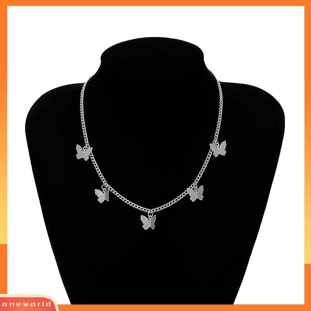 {oneworld} Kalung Rantai Adjustable Gaya Alloy 5liontin Kalung Untuk Pacaran