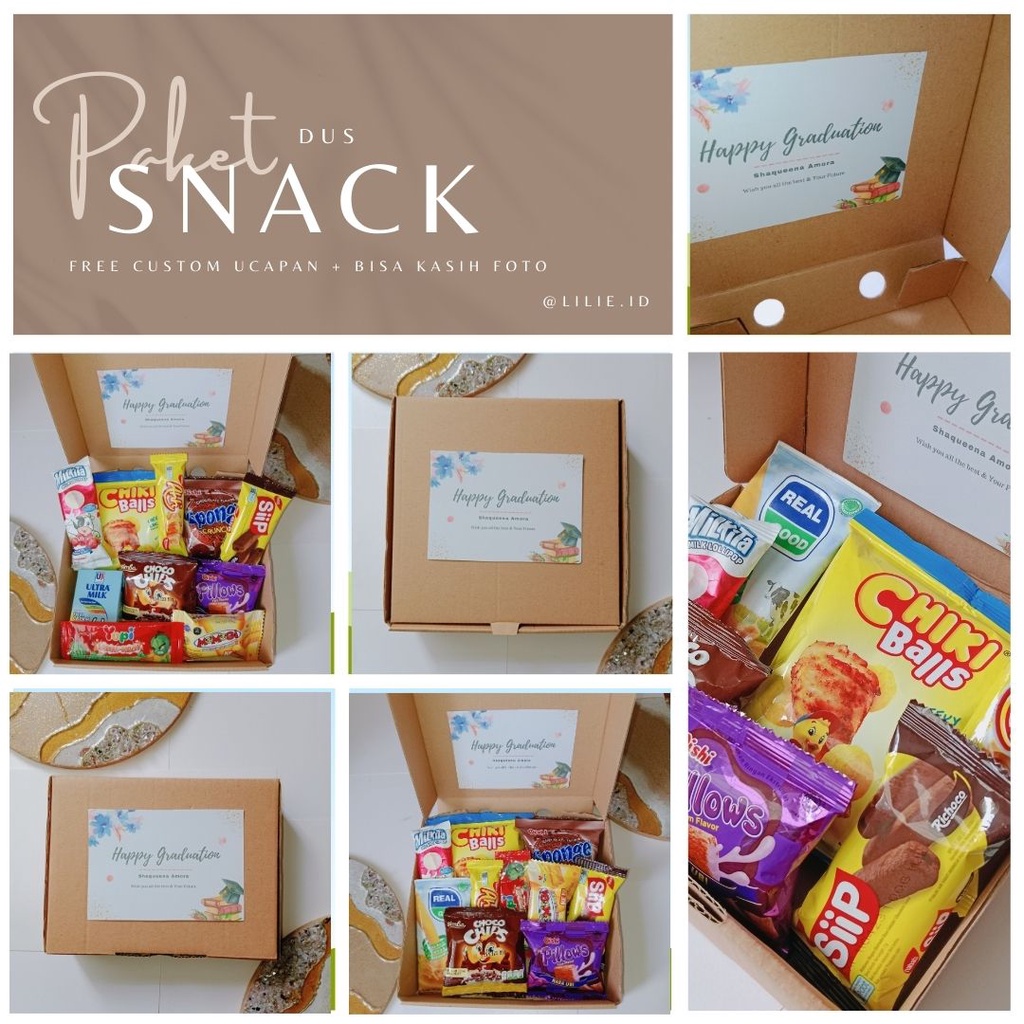 

Paket Snack Ulang Tahun Murah/Pakai Dus/Paket Hadiah Wisuda/Paket Sempro/Hampers Snack Lebaran/Hadiah Lomba Anak-Anak /Gift Snack/