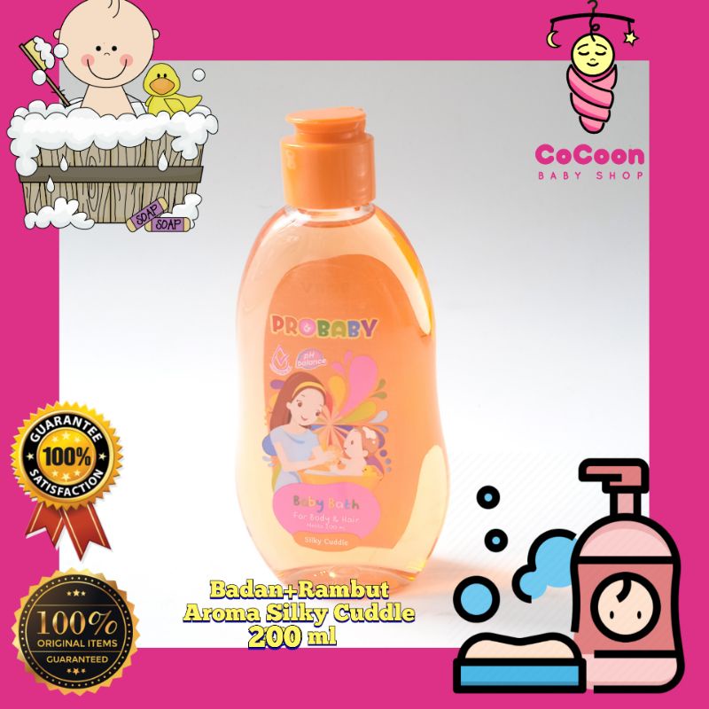 Sabun Shampo Sampo Bayi Pro Baby Probaby Baby Bath Silky Cuddle 200 ml