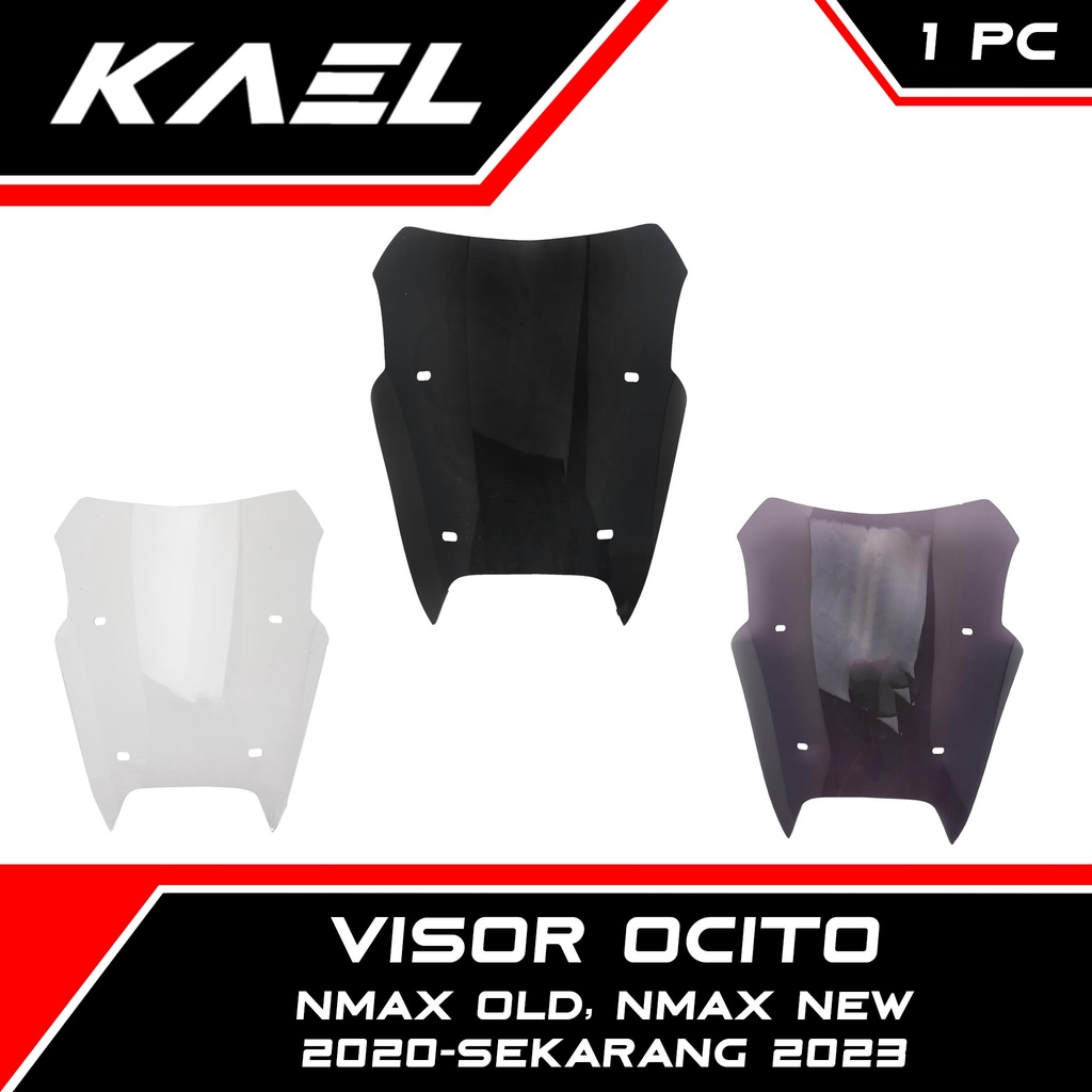 Visor Ocito Yamaha NMAX Old New 2020-2023 Hitam Bening Ribben Smoke Windshield Winsil Winshild Wind Shield Sil Shild