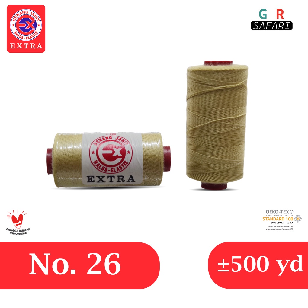 Benang Jahit Extra Warna Krem No. 26 - 500yard